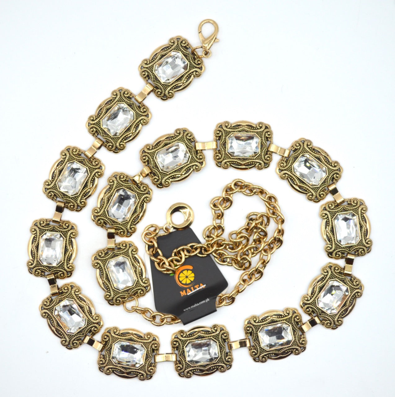 Antique Gold Rectangular  Belly Chain