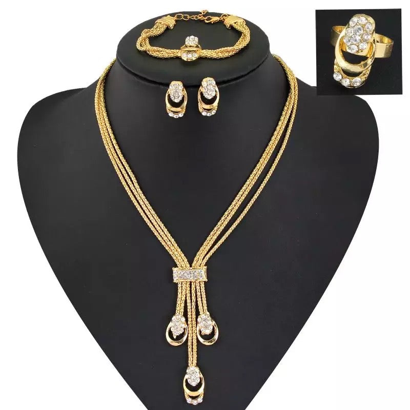 Drop Style Gold Plated Neck Set