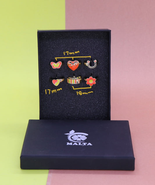 Set Of  Enamel  Ring