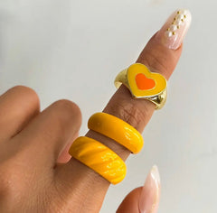 Set Of three Enamel Ring