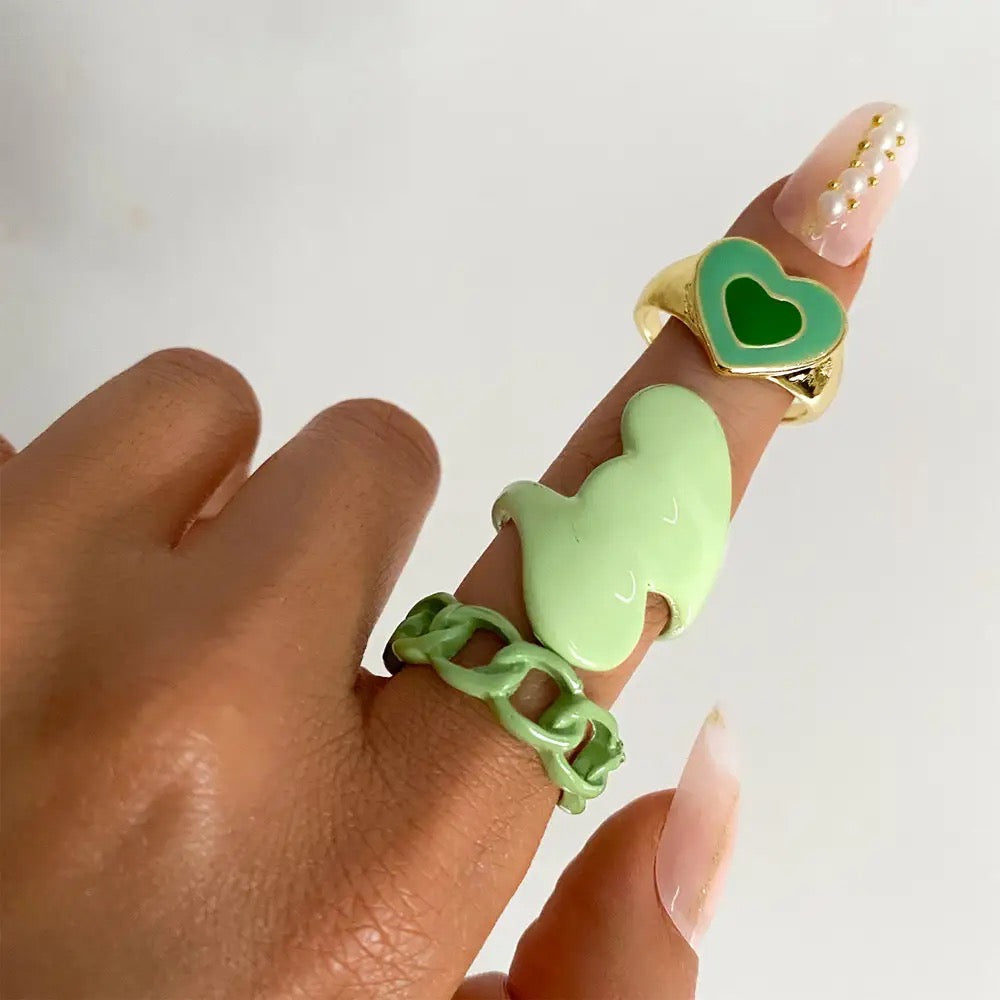 Set Of three Enamel Ring