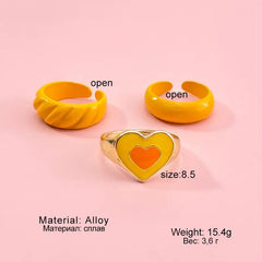 Set Of three Enamel Ring