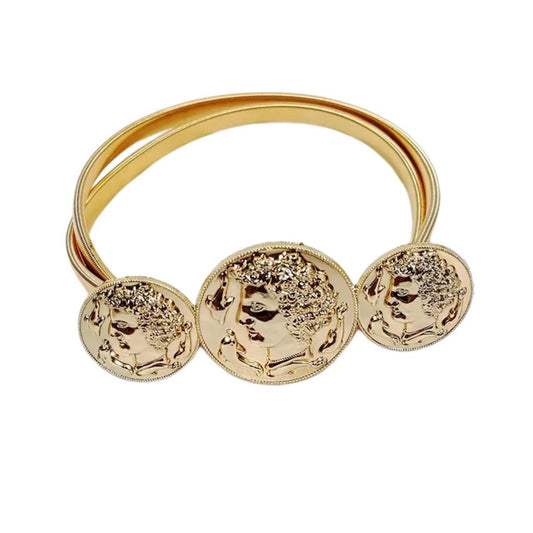 Triple Coin Style Golden Belt