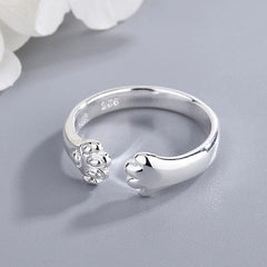 set of four  cat paw rings