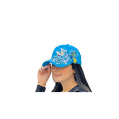 Butterflies Flower Embroidery Cap Girl