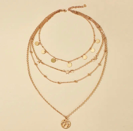 Multi layer women necklace