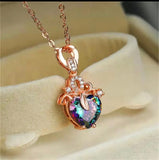 Heart shaped crystal chain