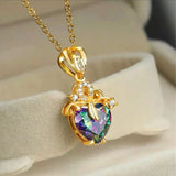 Heart shaped crystal chain